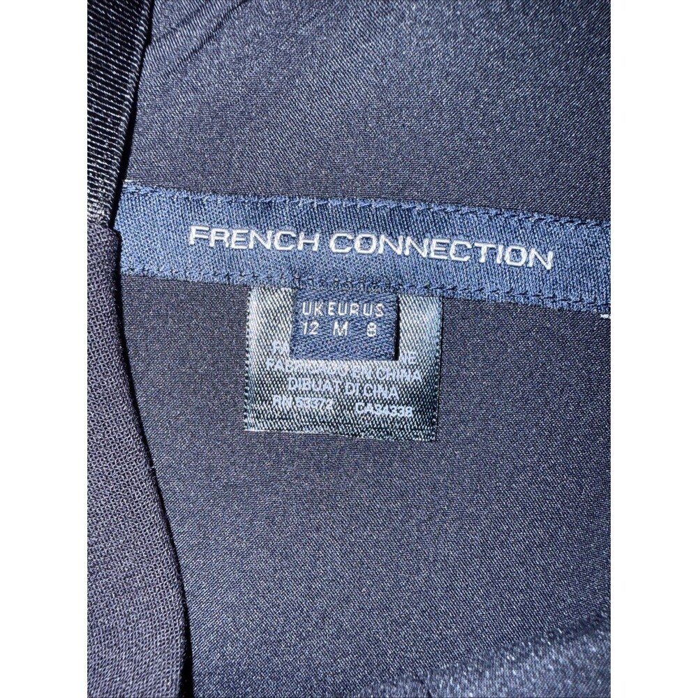 French Connection Navy Crepe Strappy Tapered Leg Jumpsuit NWT 8 Pockets Pleated! - Picture 5 of 11